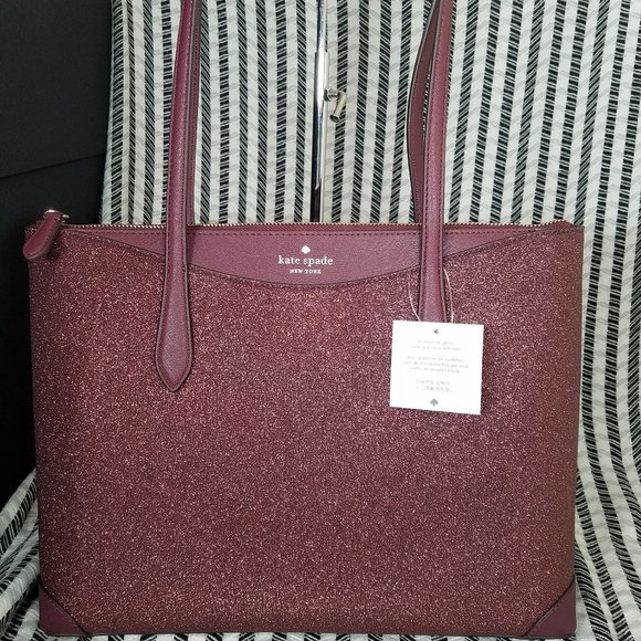 kate spade Handbags - MAKE AN OFFER kate spade glittery glitter shimmy sparkle nova red tote new